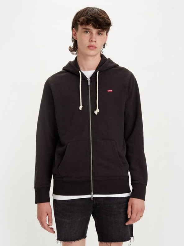 Levi's® Čierna pánska mikina Levi's® New Original Zip Up Hoodie Meteorite
