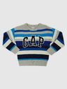 GAP Šedý a modrý chlapčenský pruhovaný sveter s logom GAP