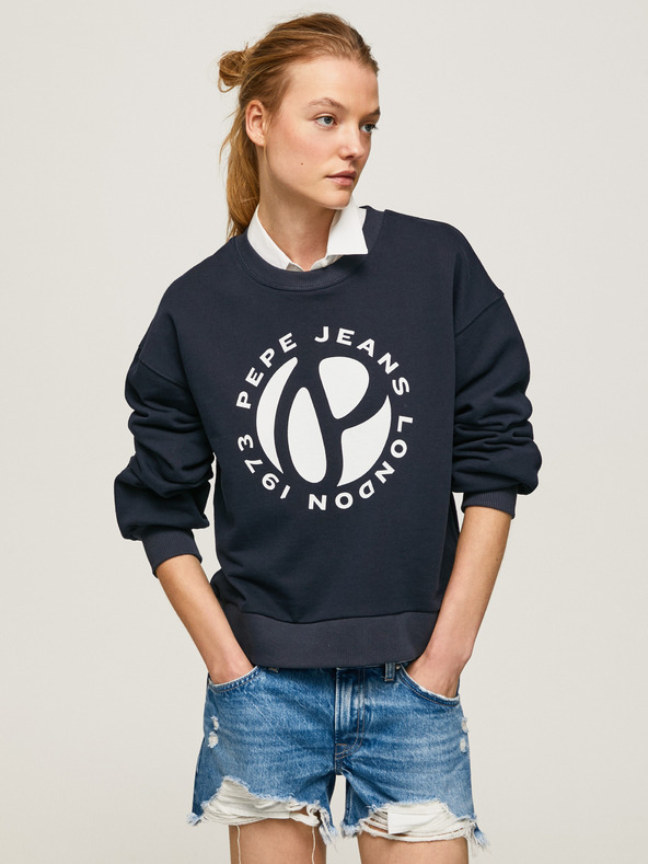 Pepe Jeans Tmavomodrá dámska mikina Pepe Jeans
