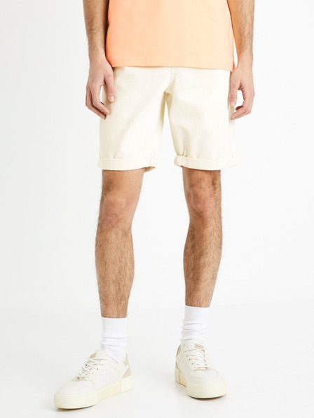 Celio Krémové pánske džínsové šortky Celio Dojogdenbm