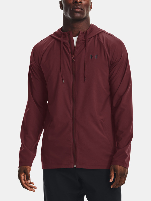 Under Armour Pánska bordová mikina Under Armour Perforated s kapucňou na zips