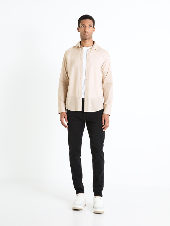 Celio Krémová pánska košeľa Celio Fames