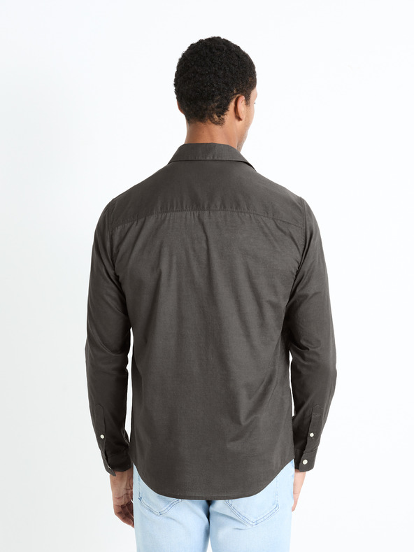 Celio Tmavosivá pánska košeľa Celio Fames