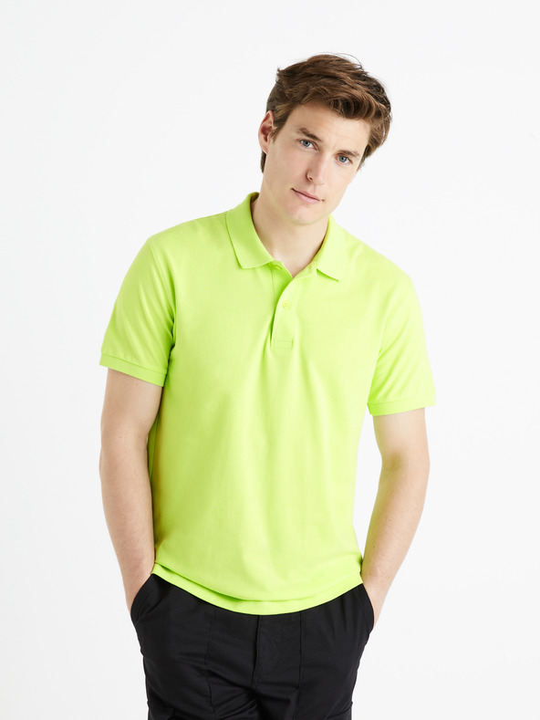 Celio Svetlozelená pánska polokošeľa Celio Teone
