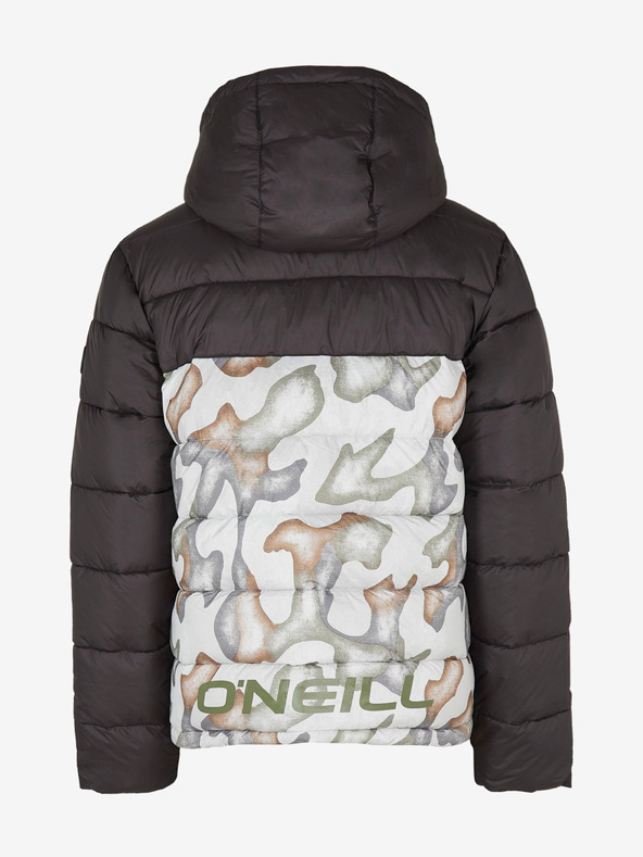 O'Neill Bielo-čierna vzorovaná pánska zimná bunda O'Neill O'RIGINALS PUFFER JACKET