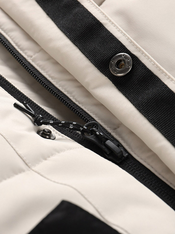 ALPINE PRO Čiernobiela dievčenská zimná bunda ALPINE PRO Egypo