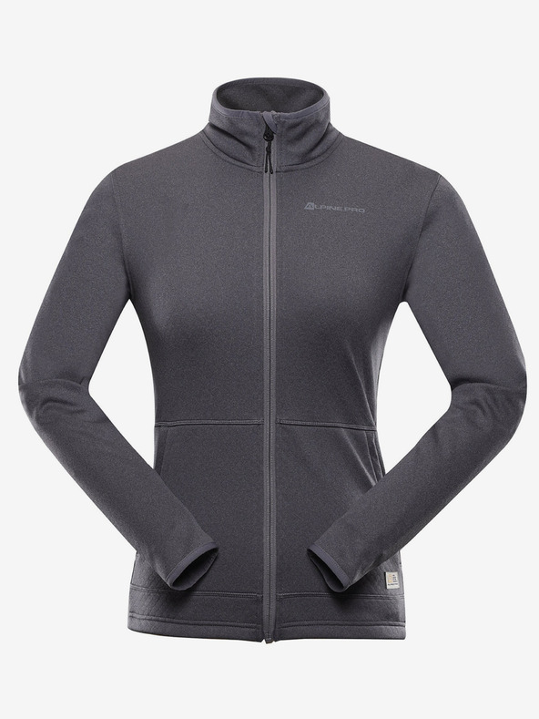 ALPINE PRO Tmavosivá dámska športová mikina na zips ALPINE PRO Querta