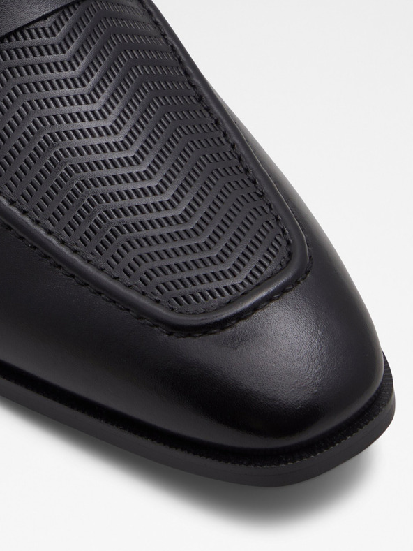 Aldo Čierne pánske kožené mokasíny ALDO Aalto