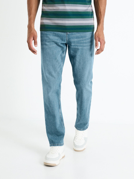 Celio Modré pánske džínsy rovného strihu Celio Fobase15