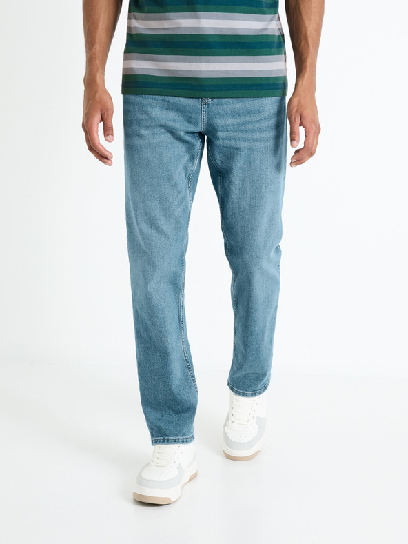 Celio Modré pánske džínsy rovného strihu Celio Fobase15