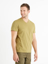 Celio khaki pánske základné tričko Celio Debasev