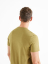 Celio khaki pánske základné tričko Celio Debasev