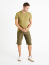 Celio khaki pánske základné tričko Celio Debasev