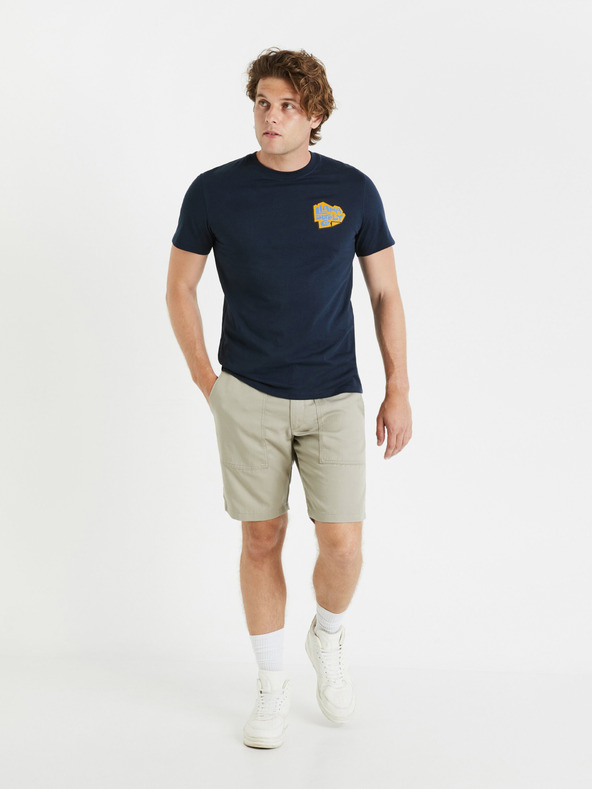 Celio Tmavomodré pánske tričko Celio Fortnite