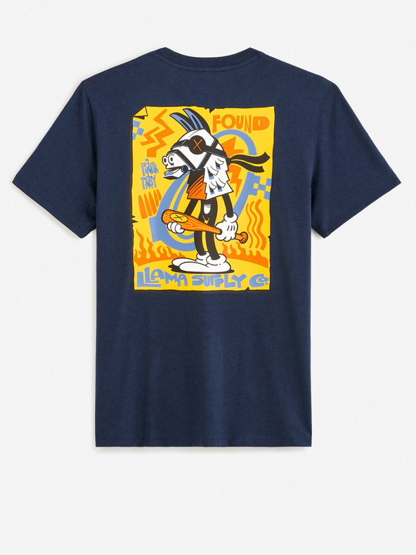 Celio Tmavomodré pánske tričko Celio Fortnite