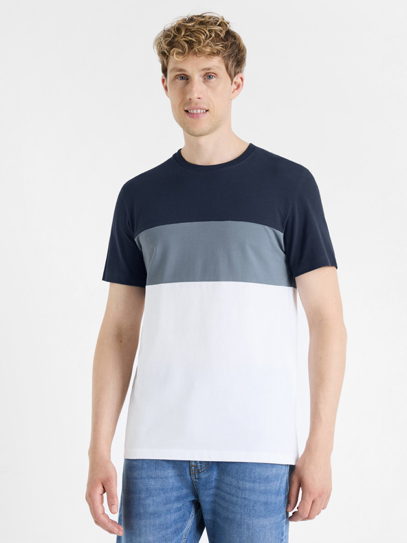 Celio Tmavomodré pánske tričko Celio Febloc