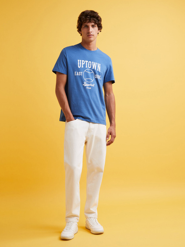 Celio Modré pánske tričko Celio Feklyn