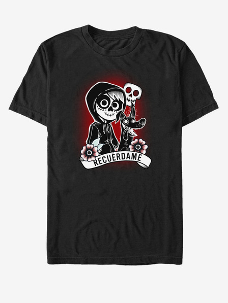 ZOOT.Fan Čierne unisex tričko ZOOT.Fan Recuerdame Tattoo Pixar