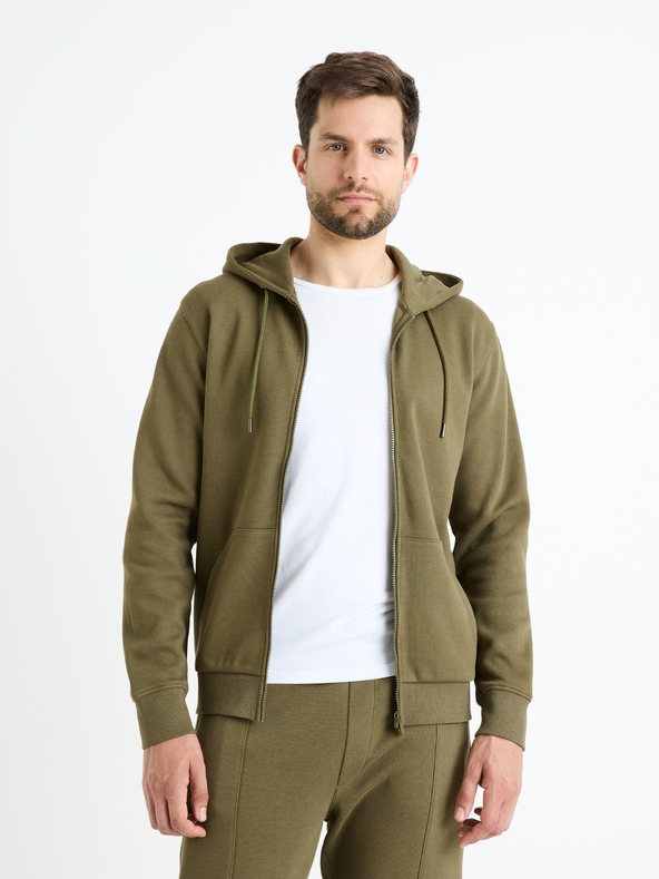 Celio Khaki pánska mikina Celio Fepiquet