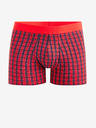 Celio Červené pánske kockované boxerky Celio Fibocar