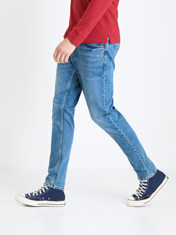 Celio Svetlomodré pánske slim fit džínsy Celio Foactive