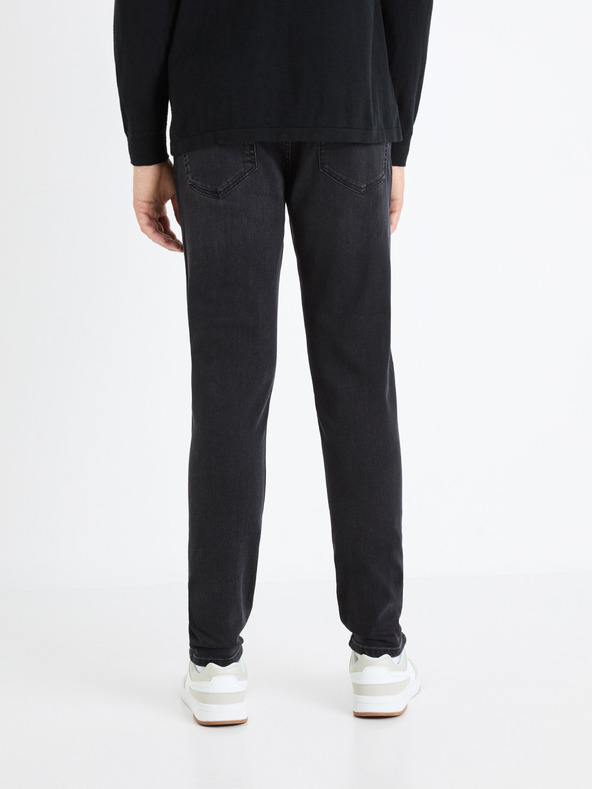 Celio Čierne pánske slim fit džínsy Celio Foninety