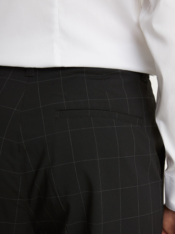 Celio Čierne pánske kockované skrátené nohavice Celio Fonoel