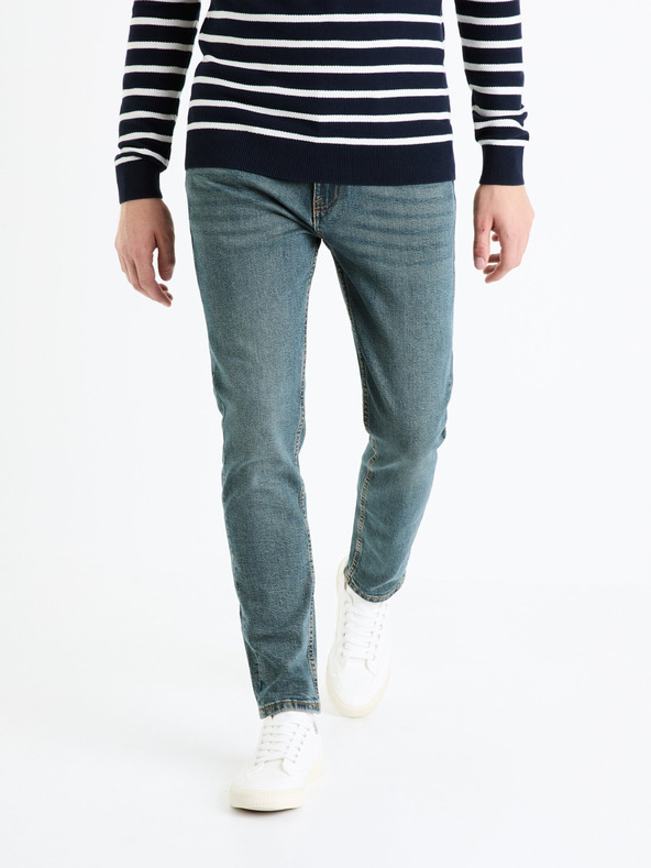 Celio Modré pánske slim fit džínsy Celio Fotaper