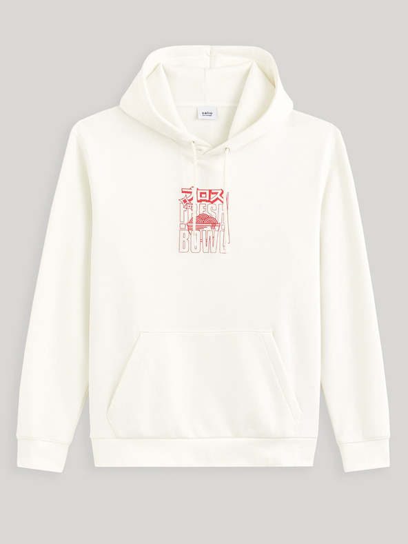 Celio Krémová pánska mikina Celio Fejabowl