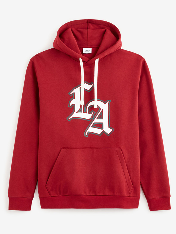 Celio Červená pánska mikina Celio Fecago