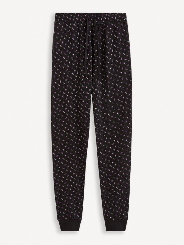 Celio Čierne pánske vzorované pyžamo Celio Fipyauber