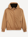 Celio Hnedá pánska bunda Celio Fuhoodie2