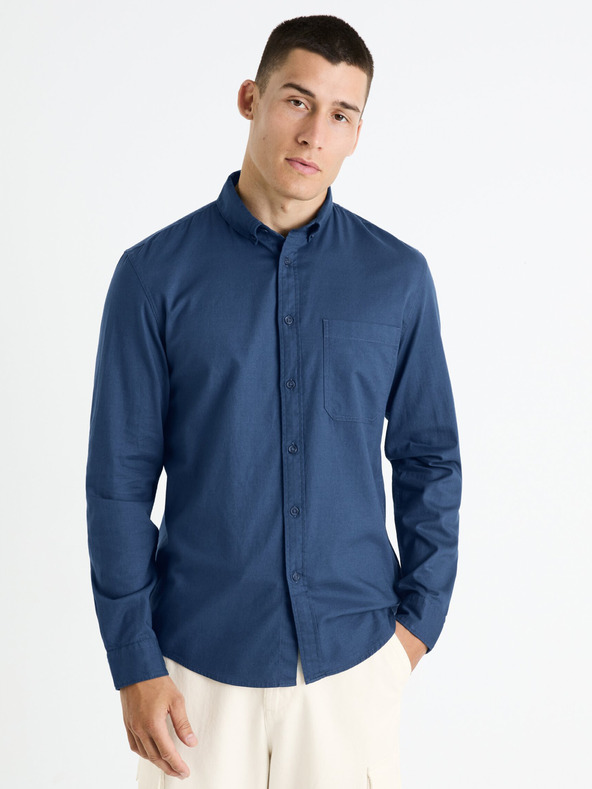 Celio Tmavomodrá pánska košeľa Celio Farobone2