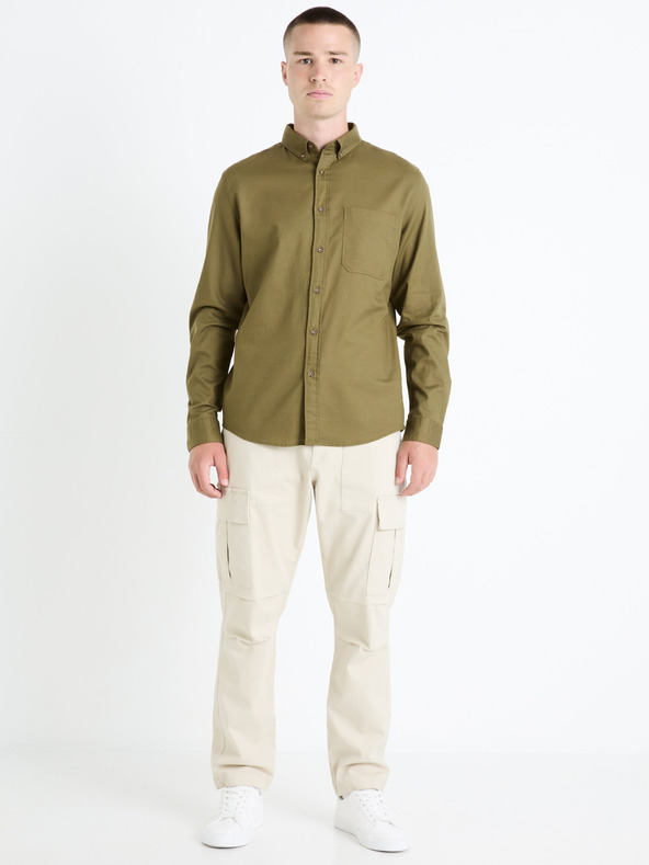 Celio Khaki pánska košeľa Celio Farobone2