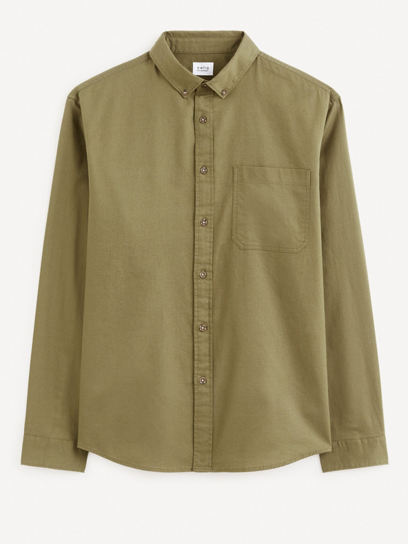 Celio Khaki pánska košeľa Celio Farobone2