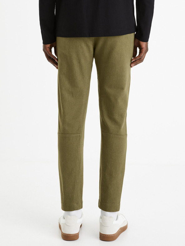 Celio Khaki pánske skrátené nohavice Celio Fodamso