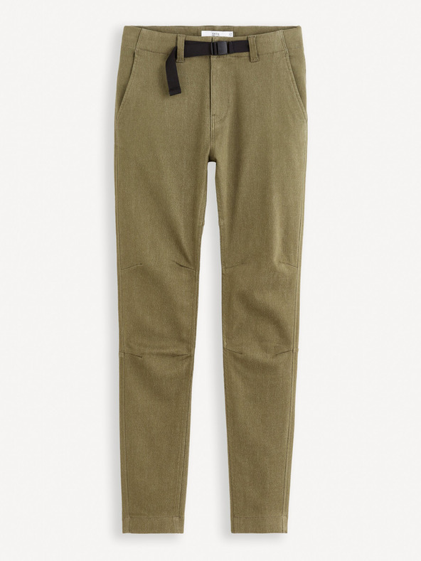 Celio Khaki pánske skrátené nohavice Celio Fodamso