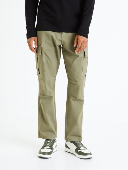 Celio Khaki pánske cargo nohavice Celio Fopierre