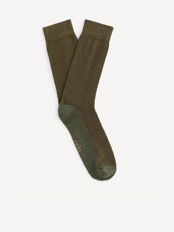 Celio Khaki pánske ponožky Celio Fisomel