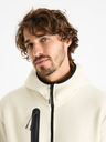 Celio Krémová pánska mikina na zips s kapucňou Celio Fecoldyoke