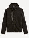 Celio Čierna pánska mikina na zips s kapucňou Celio Fecoldyoke