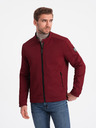 Ombre Clothing Pánska bordová ľahká bunda Ombre Clothing BIKER