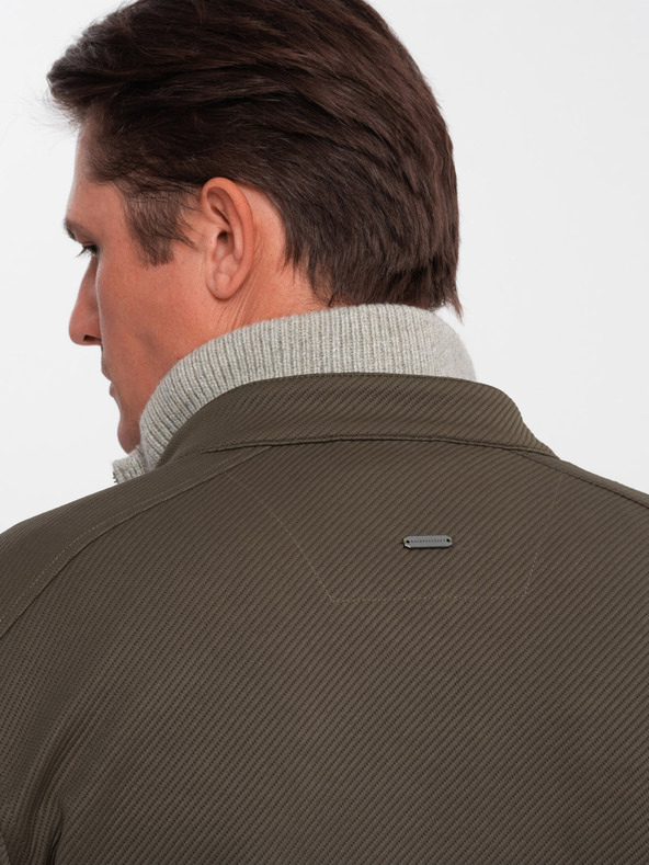 Ombre Clothing Khaki pánska ľahká bunda Ombre Clothing BIKER