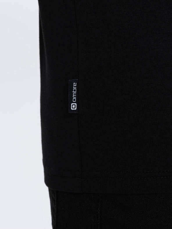 Ombre Clothing Čierne pánske tričko Ombre Clothing