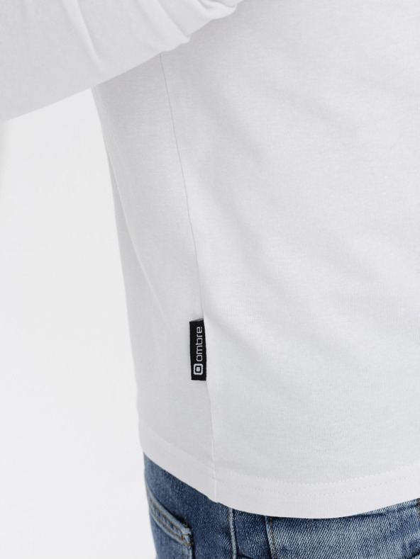 Ombre Clothing Biele pánske tričko Ombre Oblečenie