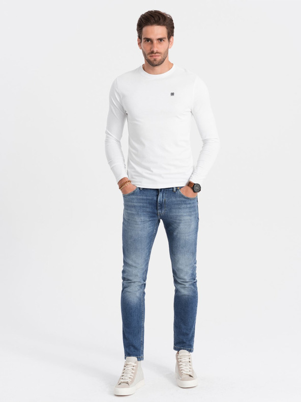 Ombre Clothing Biele pánske tričko Ombre Oblečenie