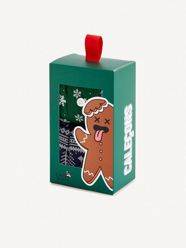 Celio Súprava dvoch farebných pánskych vianočných šortiek v darčekovom balení Celio