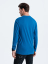 Ombre Clothing Modrá pánska košeľa na gombíky Ombre Clothing HENLEY
