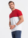 Ombre Clothing Bielo-červené pánske tričko Ombre Clothing