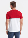 Ombre Clothing Bielo-červené pánske tričko Ombre Clothing